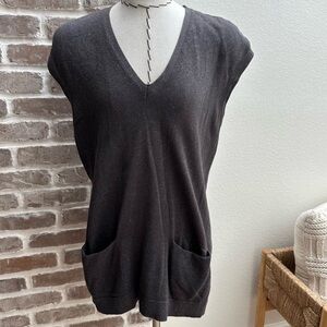 J Jill Sweater Vest Tunic Women's SMALL Silk & Cotton Academia Lagenlook